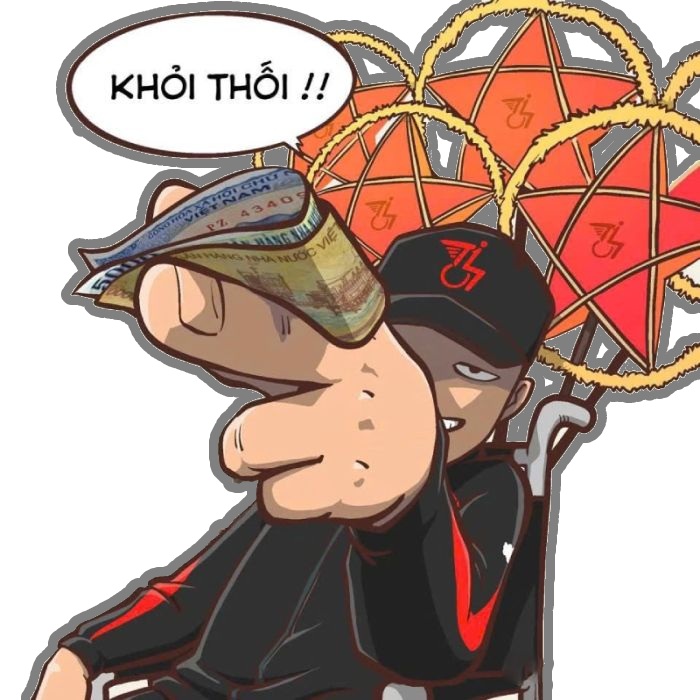 sticker hài ném tiền cho bạn