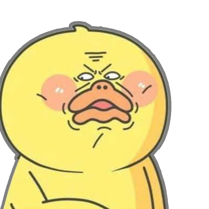 sticker hài vịt vàng cau mày khó chịu