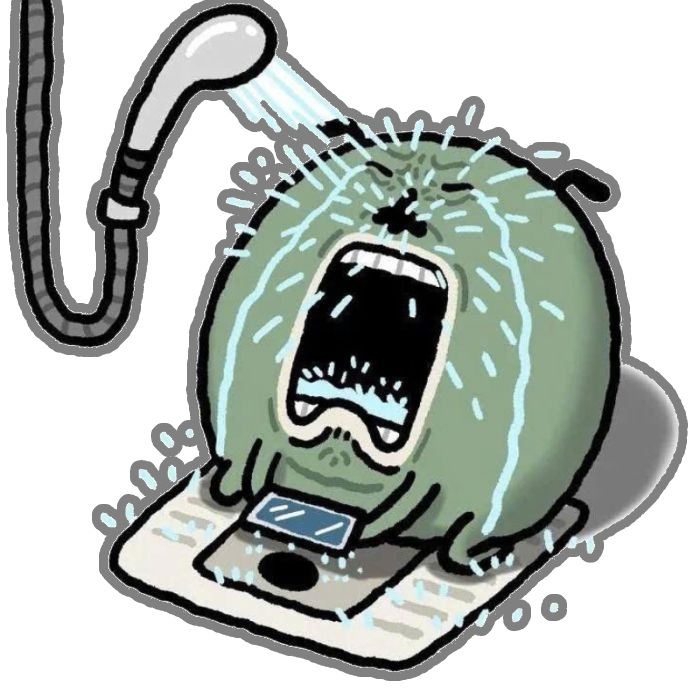 sticker hài vừa khóc vừa tắm