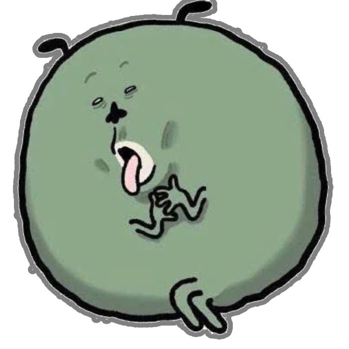 sticker hài xanh mặt khó chịu