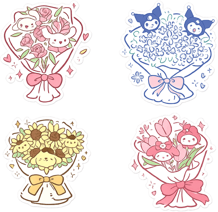 sticker hoa đẹp để tặng bạn gái