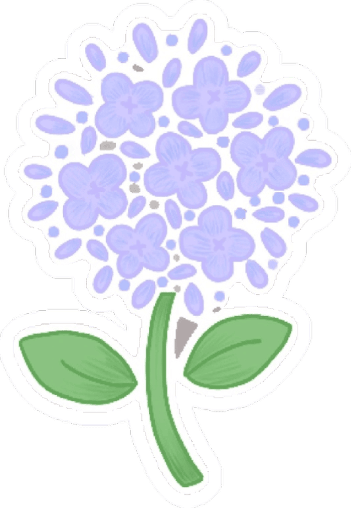 sticker hoa phong cách dễ thương