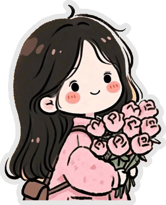 sticker hoa thiết kế đơn giản mà cute