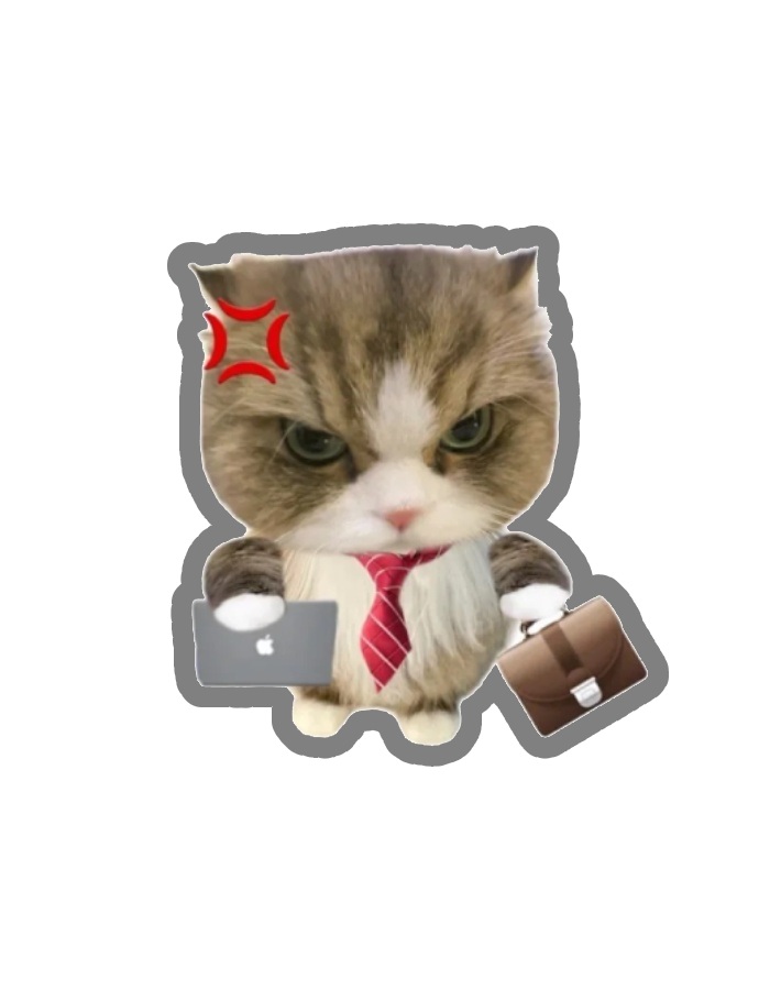 sticker mèo biểu cảm tức giận