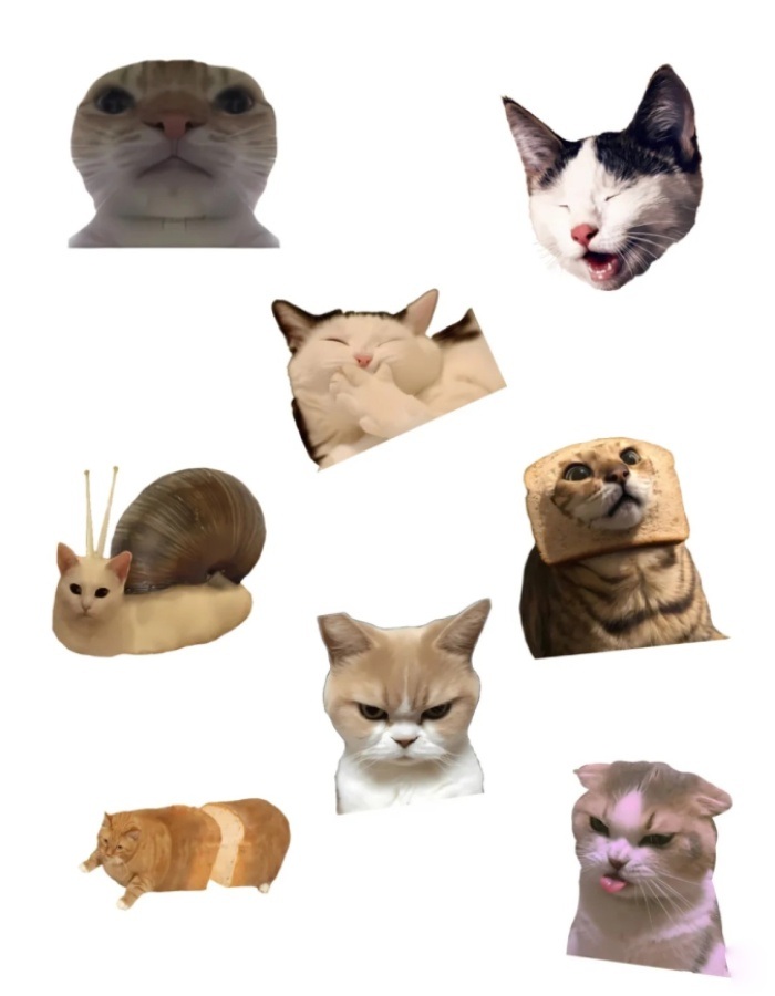 sticker mèo dáng nằm thư giãn nhẹ