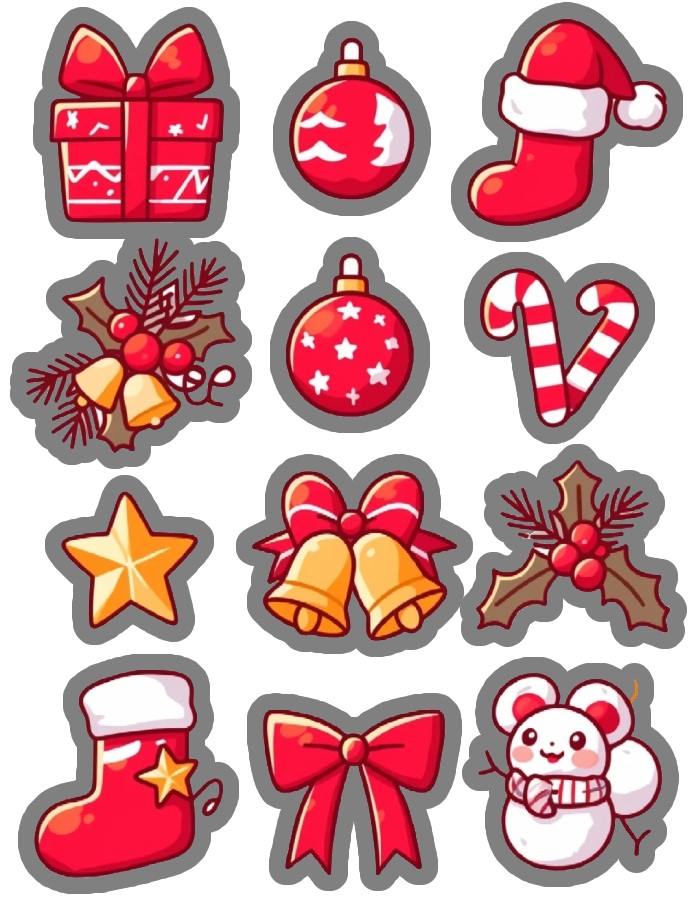sticker noel icon đồ trang trí giáng sinh nhỏ