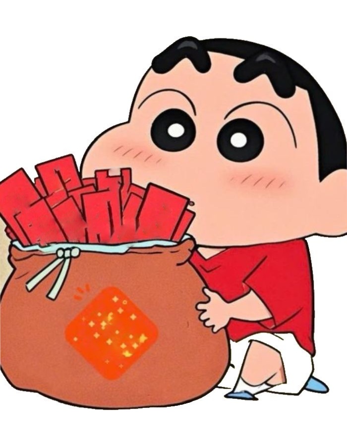 sticker tết shin phát lì xì