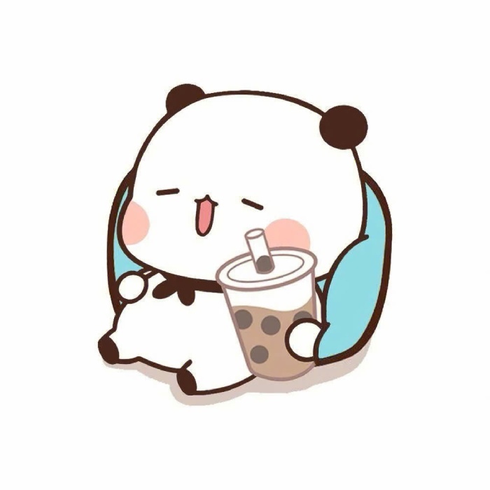 sticker trà sữa gấu béo nằm ngủ