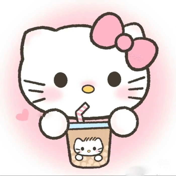sticker trà sữa hello kitty cute