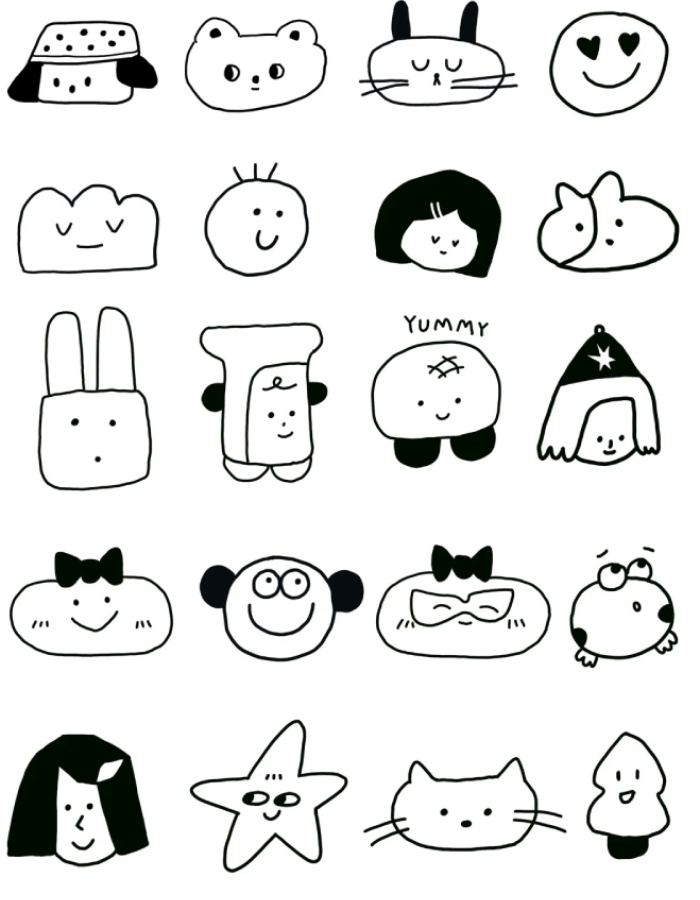 sử dụng hình sticker cute không màu tối