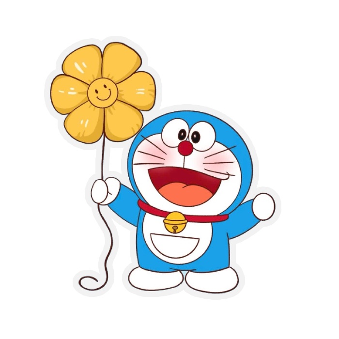 sưu tầm sticker doraemon tay cầm hoa
