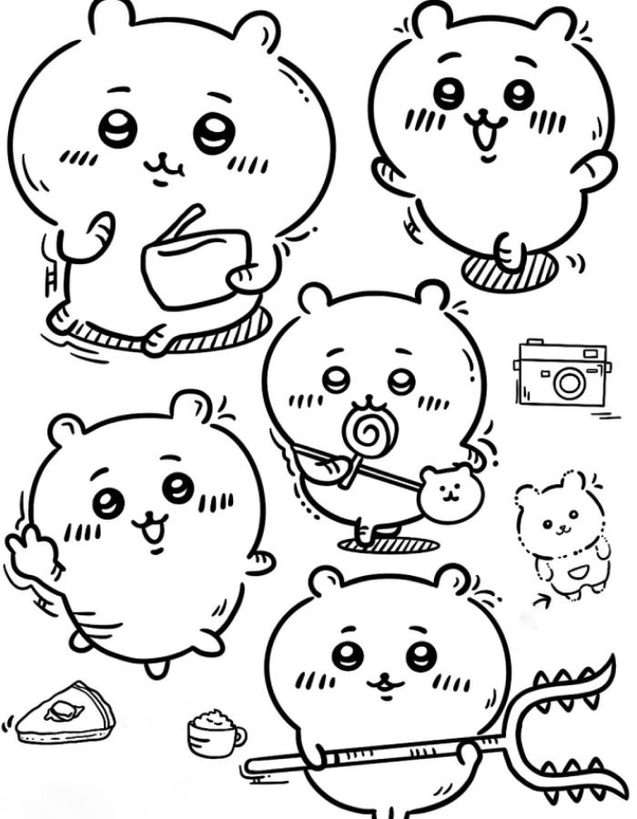 sưu tập hình sticker cute không màu hỗ trợ