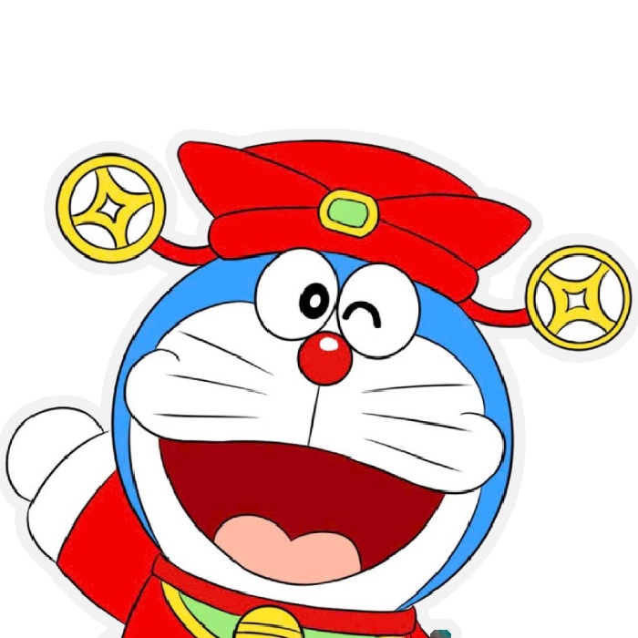 thần tài sticker doraemon may mắn