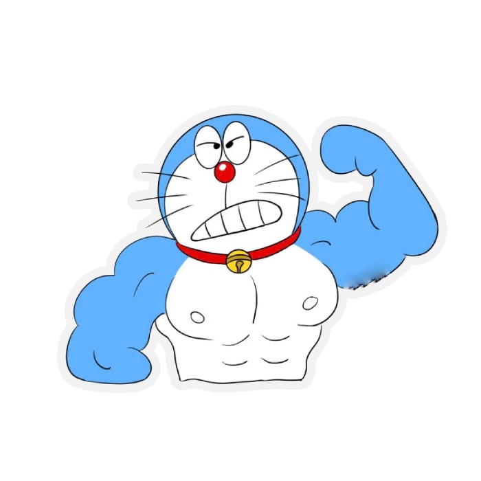 thể hình lực lưỡng sticker doraemon