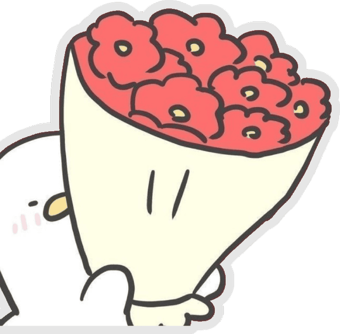 thiết kế đơn giản gọn sticker hoa hồng