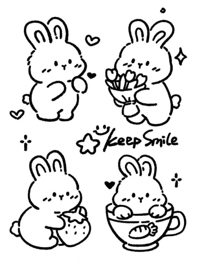 tin nhắn kèm hình sticker cute không màu