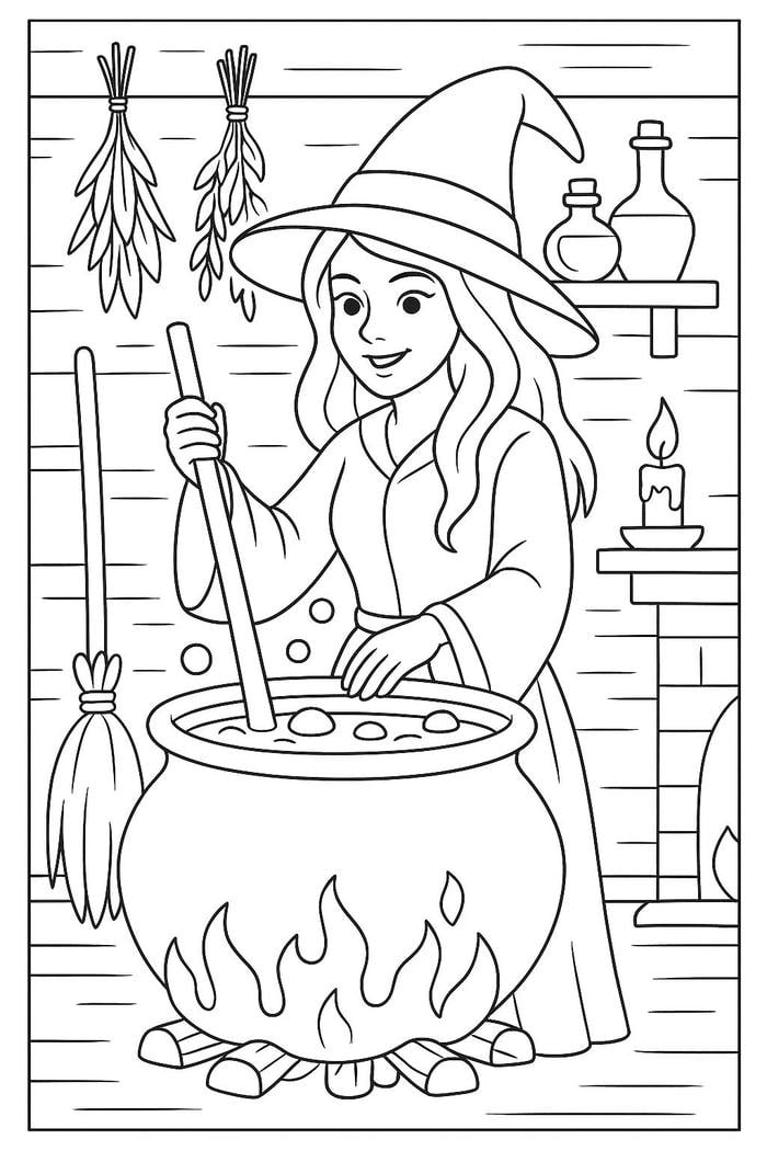 tô màu phù thủy phong cách thần bí