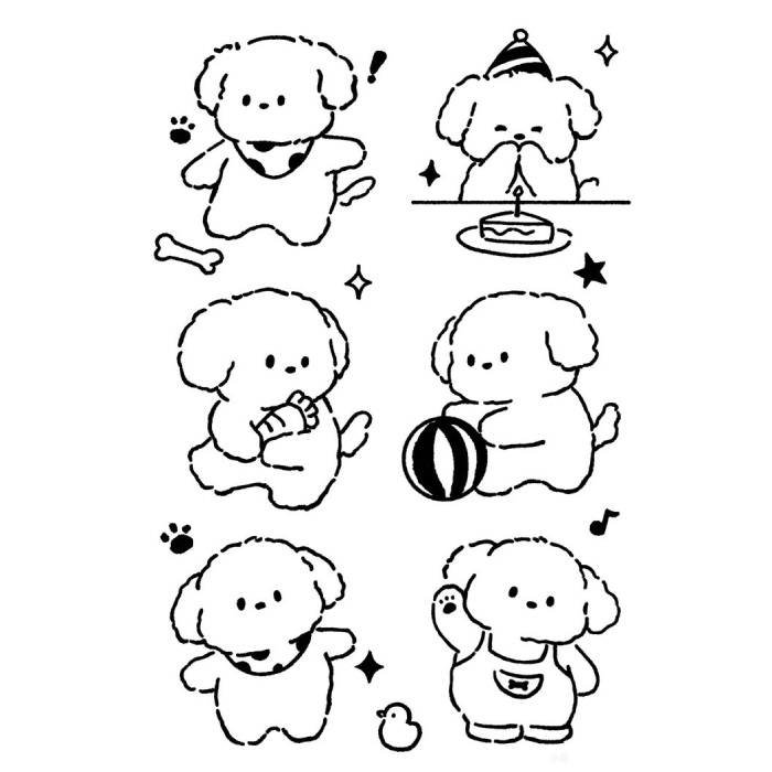 trả lời tin nhắn hình sticker cute không màu cute