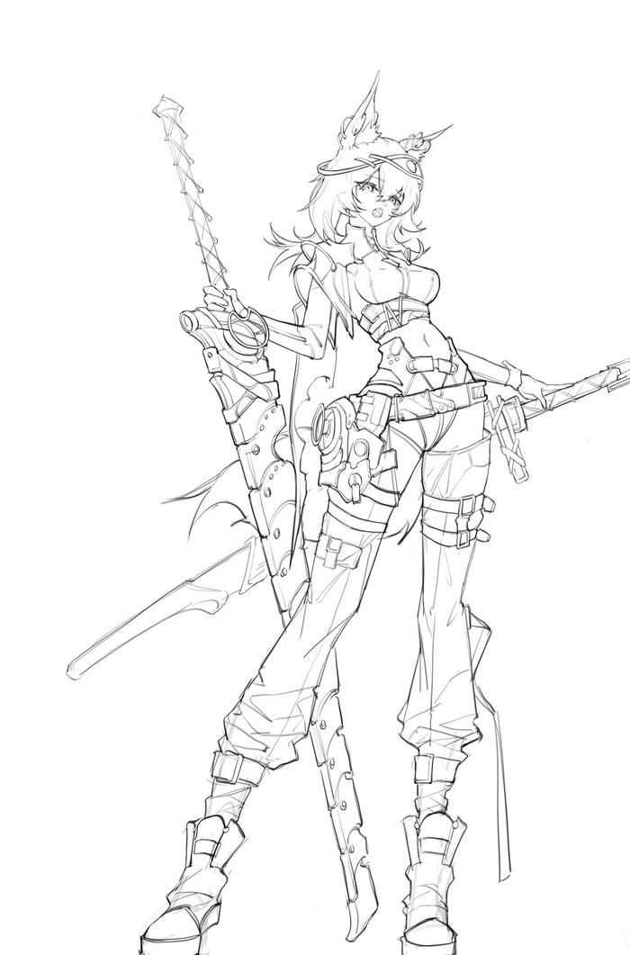 tranh tô màu anime girl ngầu thần sắc cao ngạo