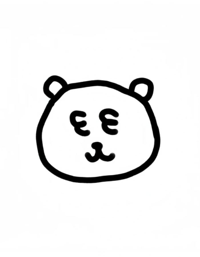 tương tác dùng hình sticker cute không màu gấu con