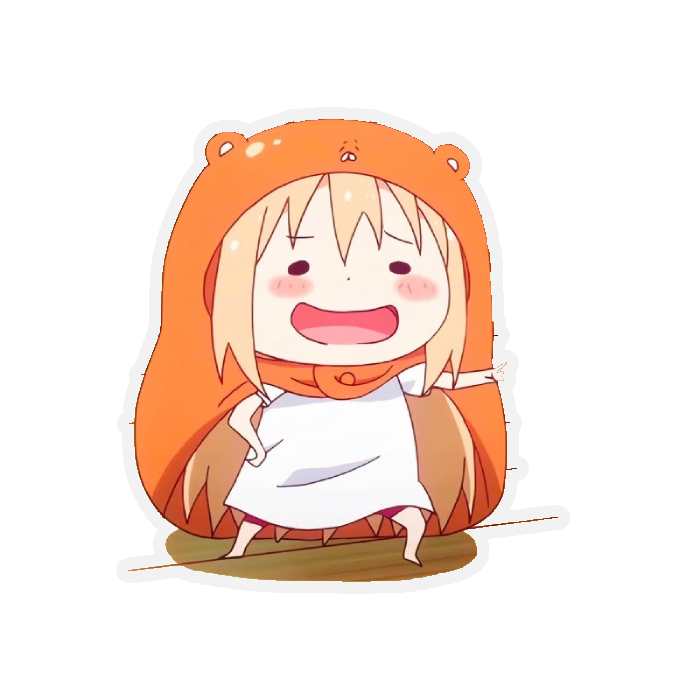 umaru ngồi cười sticker anime đáng yêu