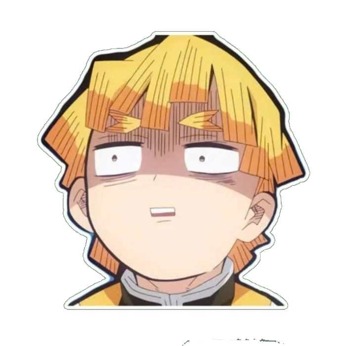 zenitsu mặt đơ biểu cảm ngáo sticker anime