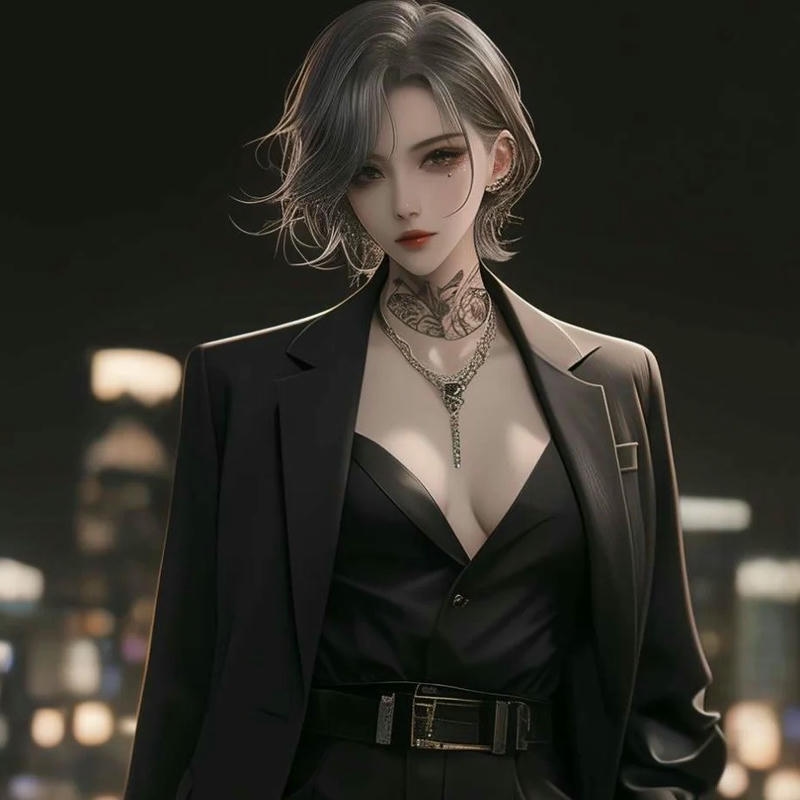 Ảnh avatar anime nữ ngầu lạnh lùng trong trang phục vest