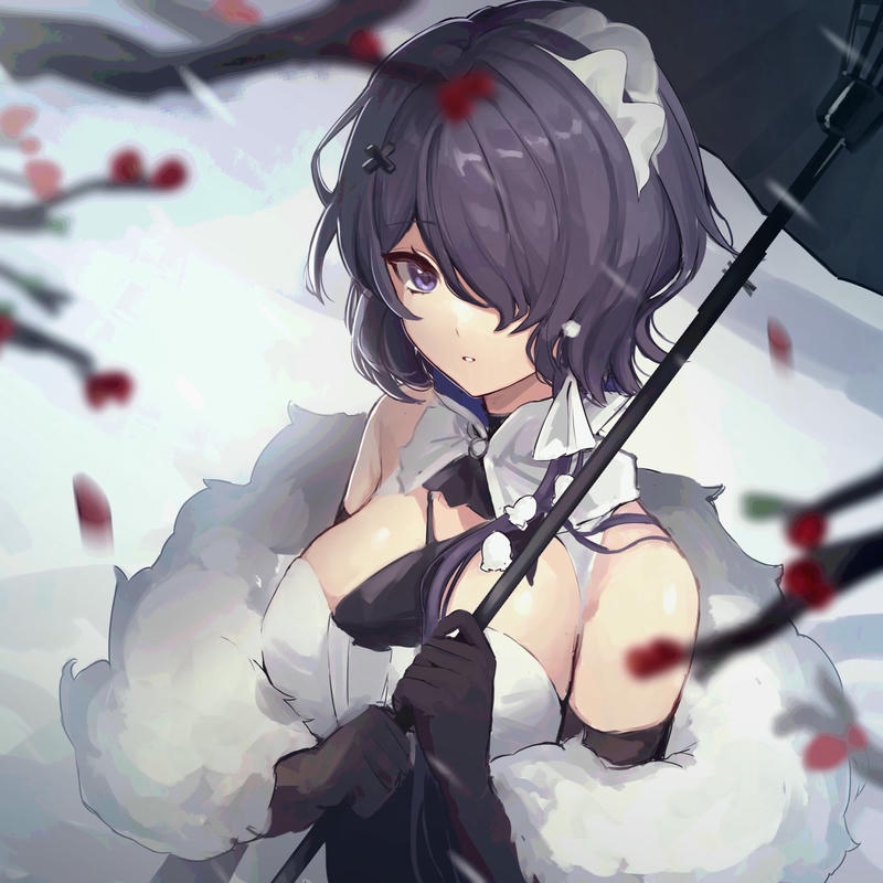 Ảnh avatar anime nữ tóc đen mặc váy đen ngầu