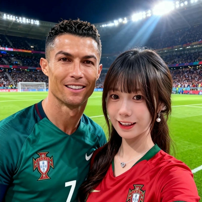 Ảnh avatar bóng đá đẹp Ronaldo và fan nữ