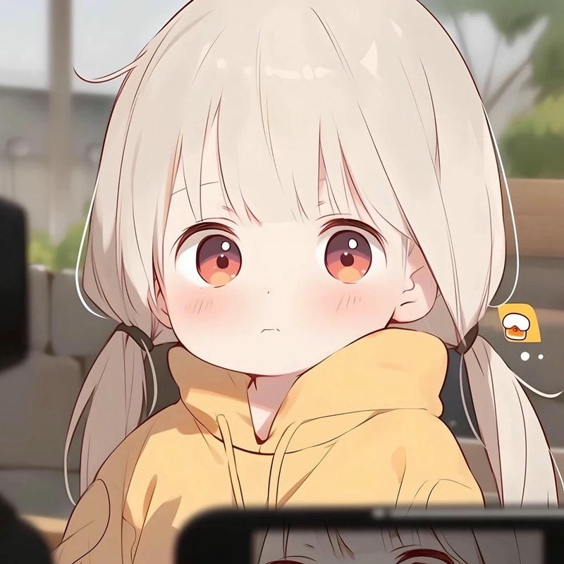 Ảnh avatar chibi đẹp bé gái mặc áo vàng