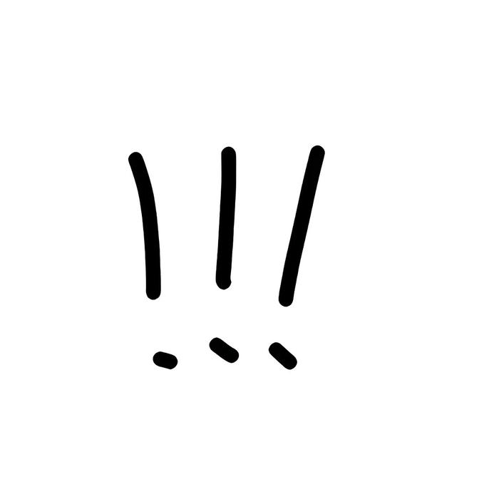 Ảnh avatar nền trắng ba dấu chấm than lớn