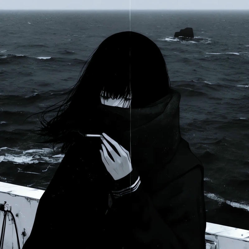 Ảnh avatar nữ cá tính đội mũ hút thuốc biển