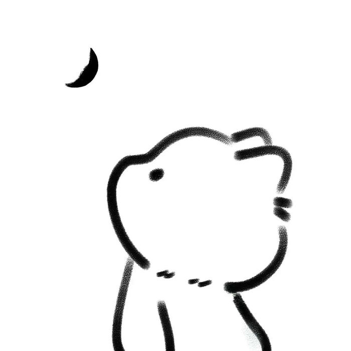 Ảnh avatar trắng tinh khôi gấu nhìn trăng khuyết