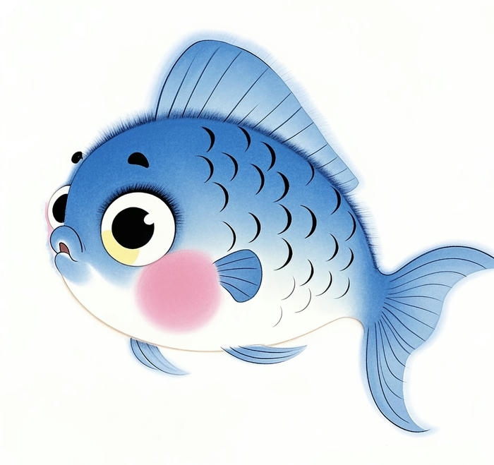 Ảnh cá chibi dễ thương chu mỏ hoạt hình