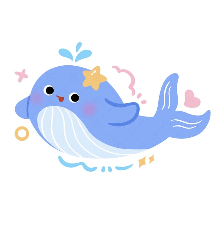 Ảnh cá chibi dễ thương phun nước