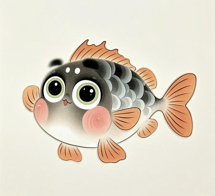 Ảnh cá chibi mắt to đáng yêu vui nhộn