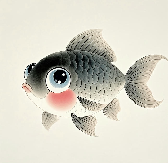 Ảnh cá chibi nhỏ xinh đen xì