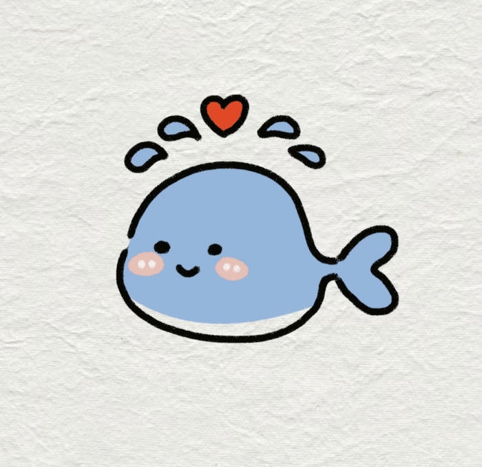 Ảnh cá voi chibi phong cách chibi dễ thương
