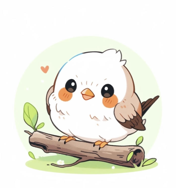 Ảnh chibi con chim nhìn rất vui má hồng