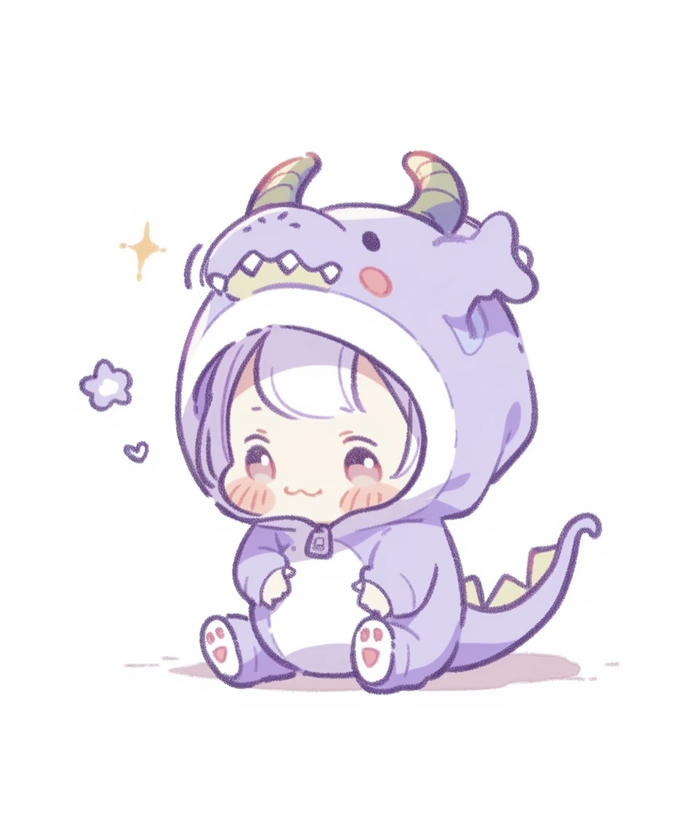 Ảnh chibi rồng ngủ gật trông rất yêu