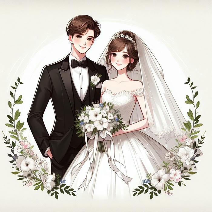 Ảnh cô dâu chú rể anime đẹp nhất