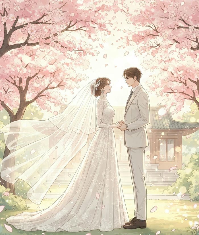 Ảnh cô dâu chú rể anime hạnh phúc