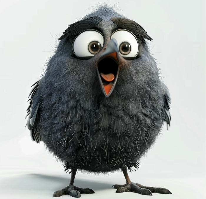 Ảnh con chim chibi dang há mồm ngộ ngĩnh