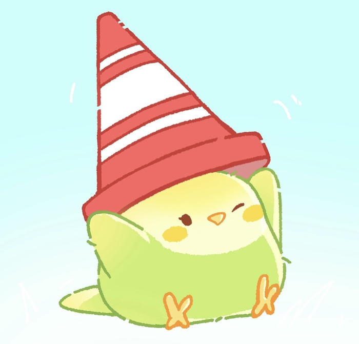 Ảnh con chim chibi xanh lá trông vui