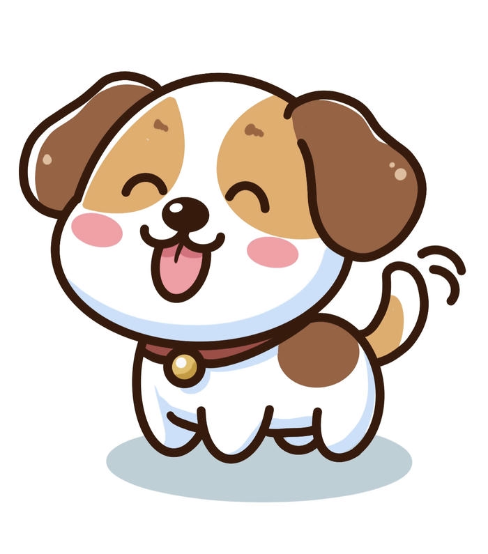 Ảnh con chó chibi cười rất tươi