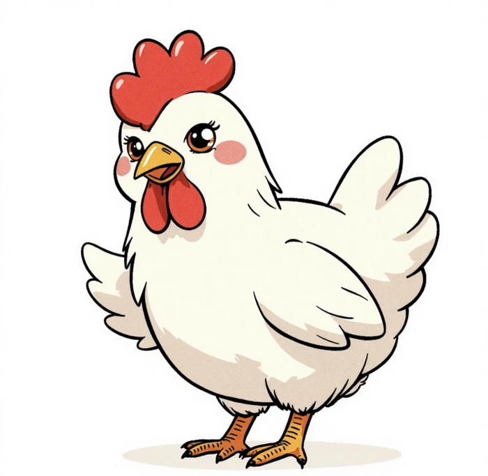 Ảnh con gà chibi đội mào đỏ