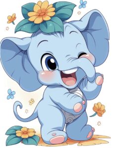 Ảnh con voi chibi tai vểnh