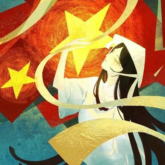 Ảnh đại diện cờ tổ quốc phong cách hội họa trừu tượng