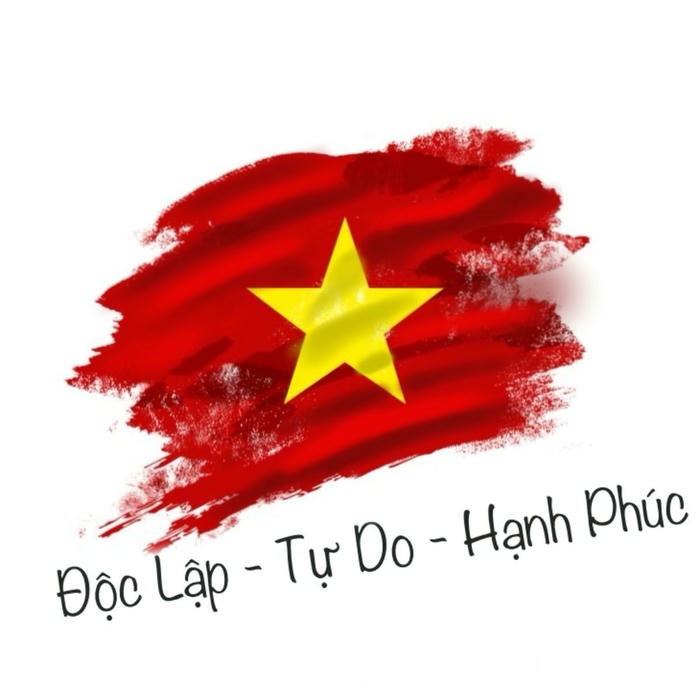 Ảnh đại diện cờ tổ quốc vết sơn màu đỏ vàng