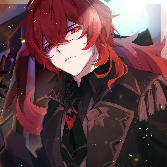 Ảnh đại diện nam chàng trai tóc đỏ áo đen